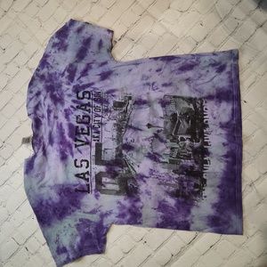 Purple Tie dye Las Vegas city of sin tee tshirt shirt XL